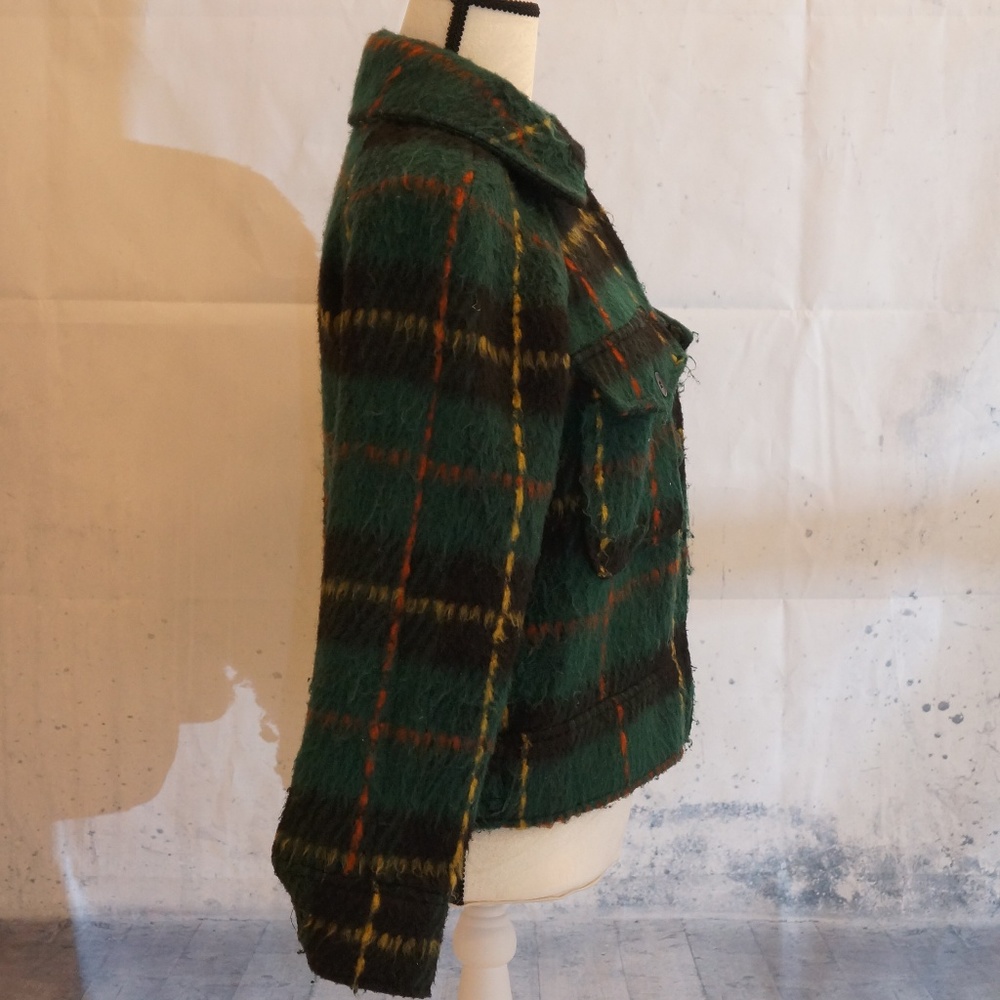 FOREVER 21 GREEN PLAID CROPPED JACKET - Picture 5 of 5